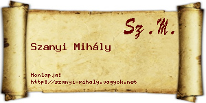 Szanyi Mihály névjegykártya