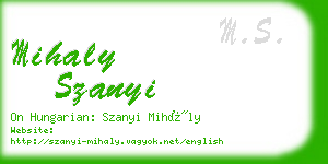 mihaly szanyi business card